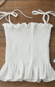White Crop Baby Doll Top